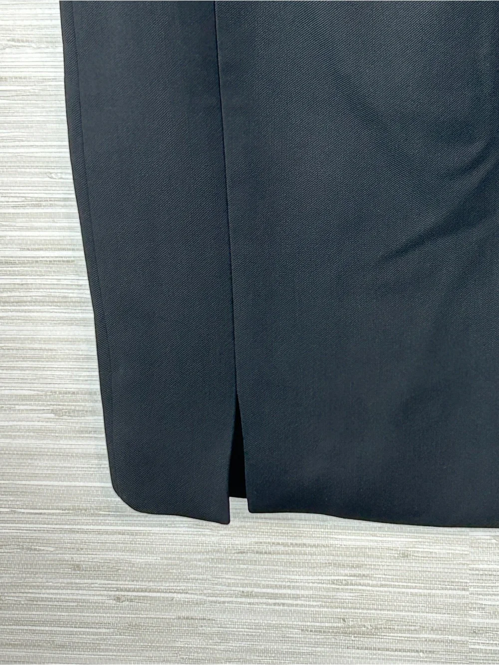 Ralph Rucci Black Silk Wool Blend Pencil Skirt Size 6 USA Lined Slit Designer
